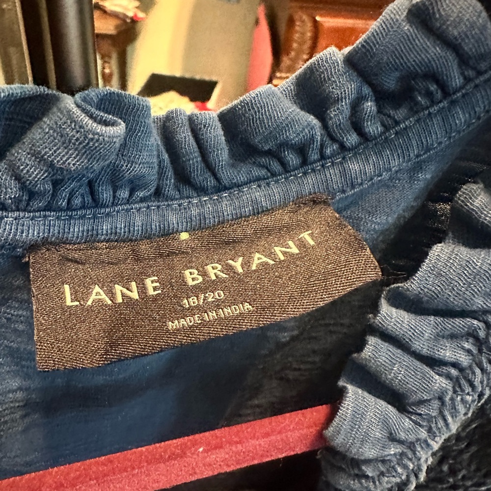 Lane Bryant Deep Blue Ruffled Blouse
